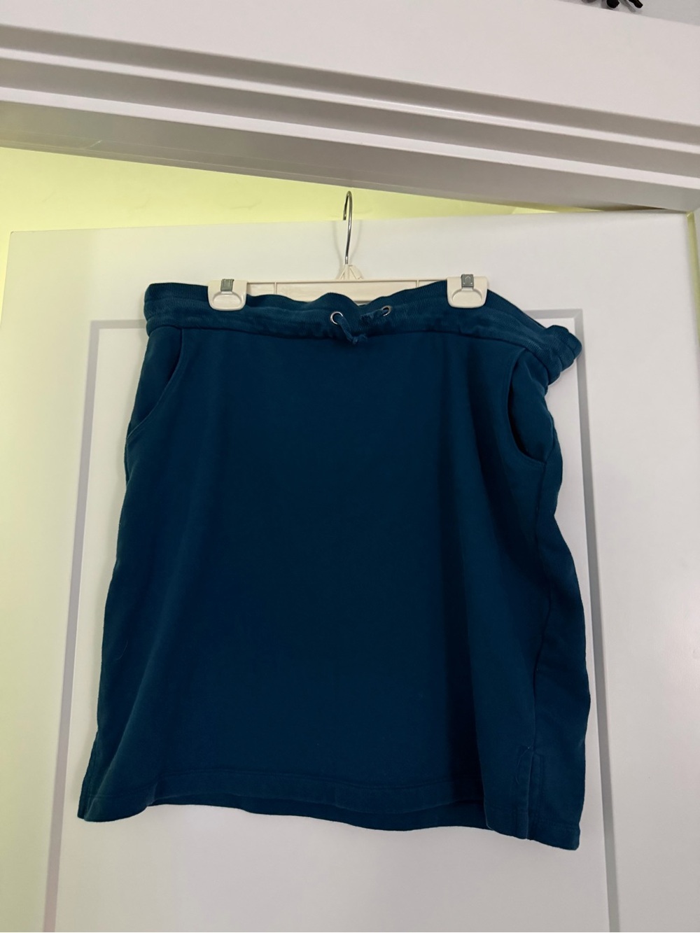 Casual Drawstring Teal Blue Skirt